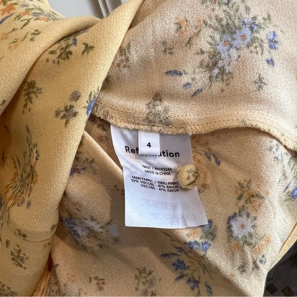 NWOT Reformation yellow Lillet dress in size 4. - Picture 9 of 10